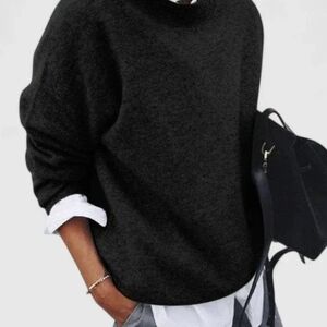 Elegant Black Women's Crew Neck Sweater, Brand New